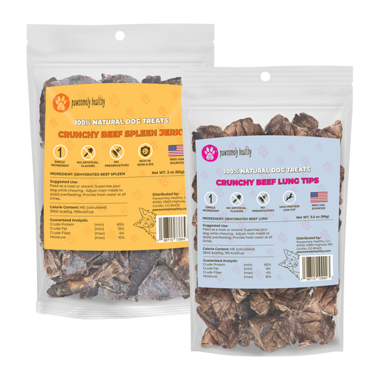 bags of spleen and lung dog treats