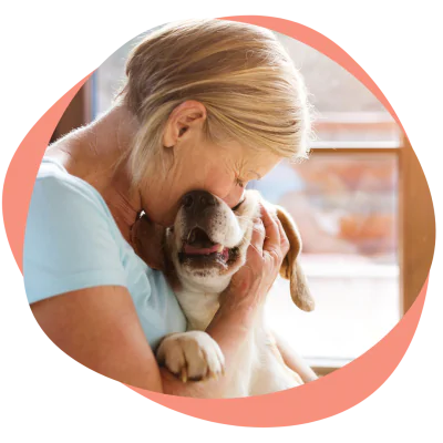 snuggle with a dog