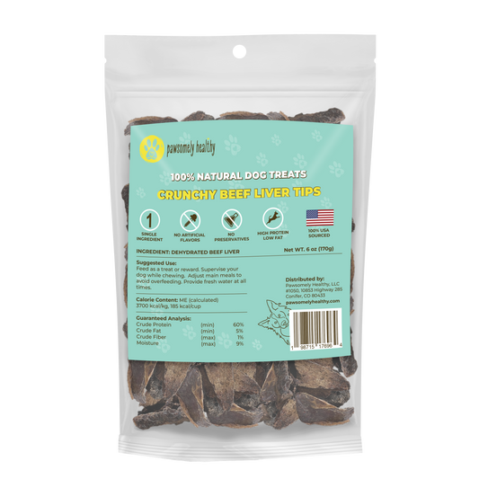 Bag of beef liver treats for dogs