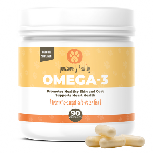 JarPawsomely Healthy Omega-3 for dogs jar with capsules