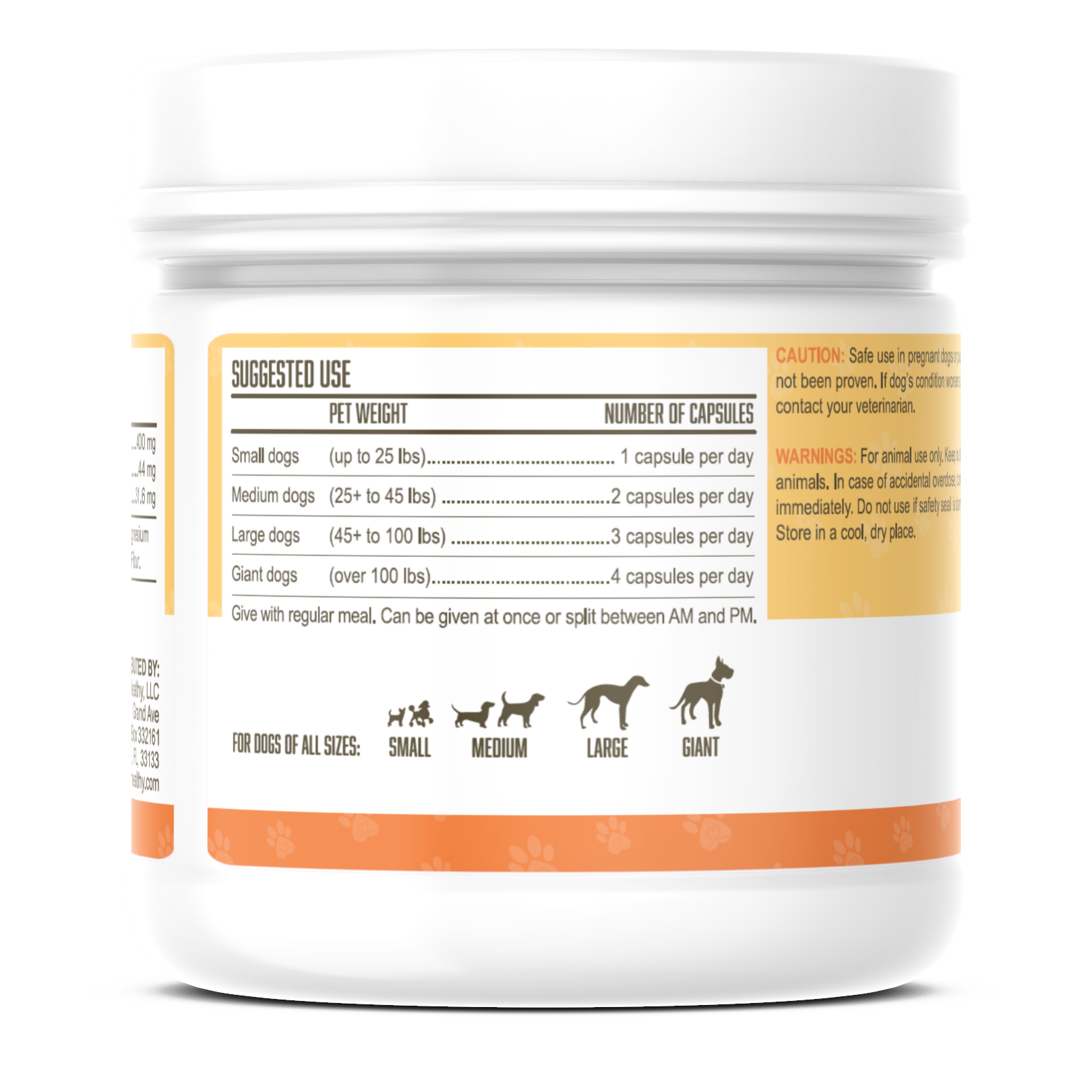 Suggested dosage by dog's weight for omega-3 dog supplement