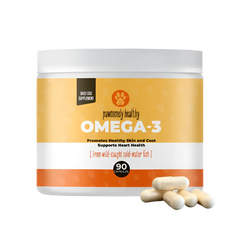 Omega-3 bottle with capsules for dogs