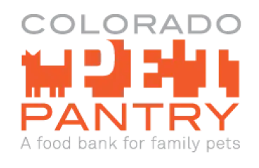 Orange and gray pixelated logo for colorado nosh pantry.