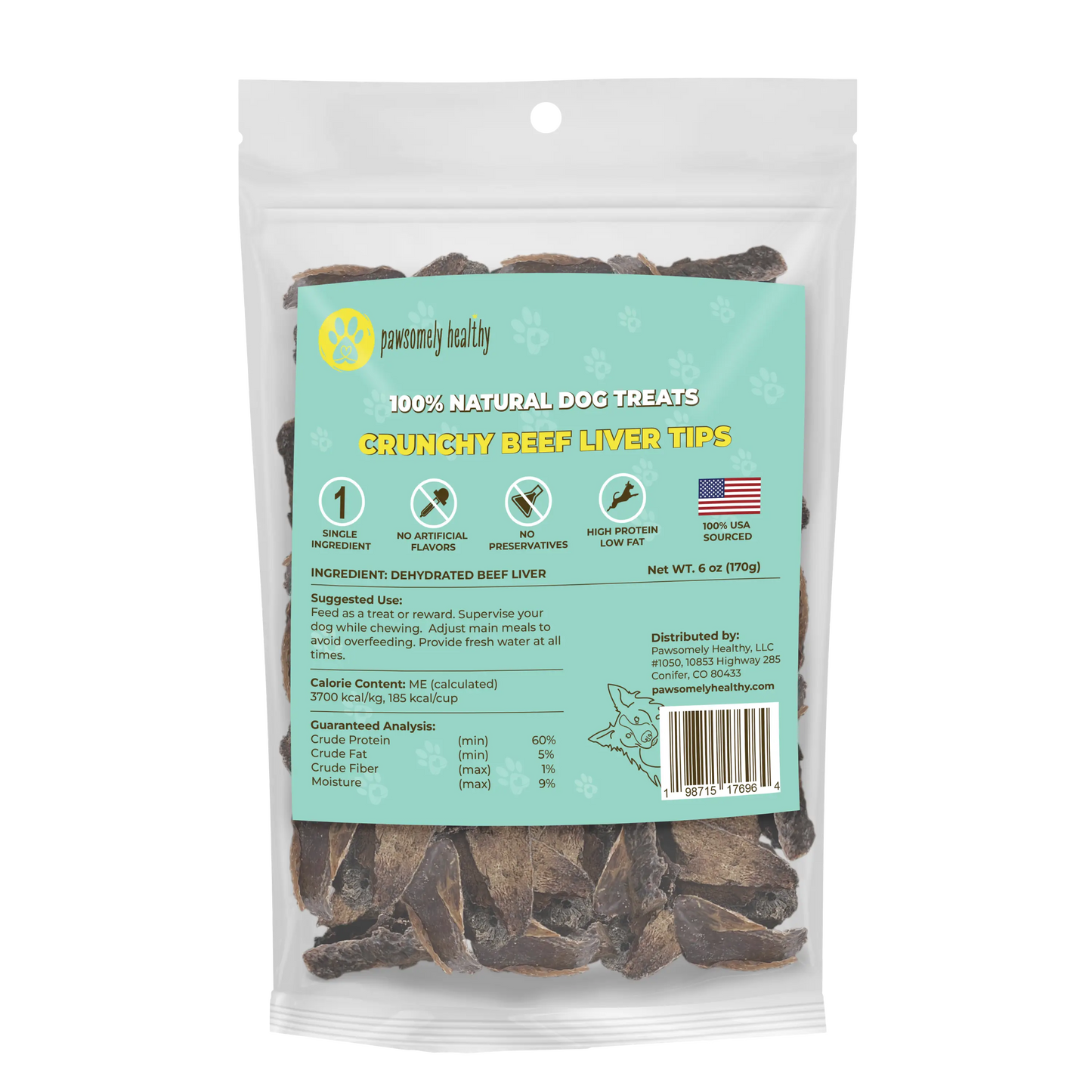 Bag of beef liver treats for dogs