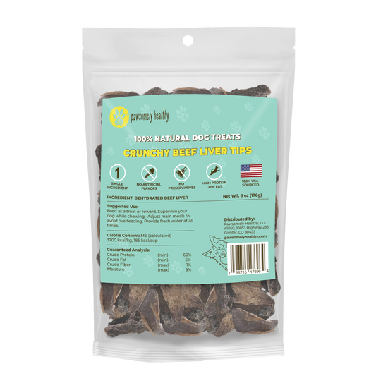 Bag of beef liver treats for dogs